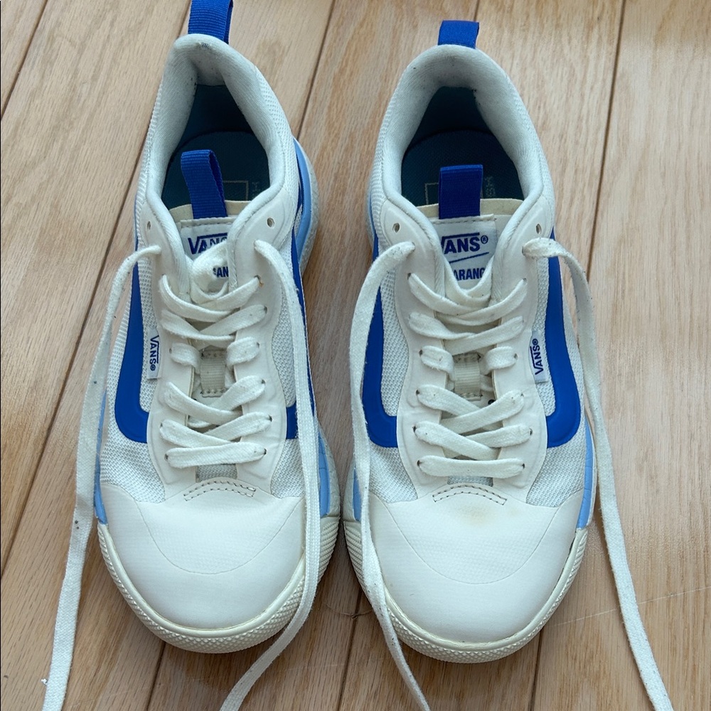 Vans White and Blue Ultra Range Sneakers